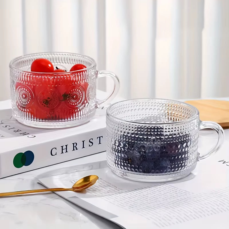 4-Piece Vintage Glass Cups with Wooden Lids